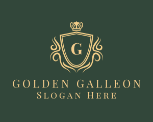 Golden Crown Shield logo design