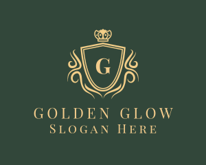 Golden Crown Shield logo design