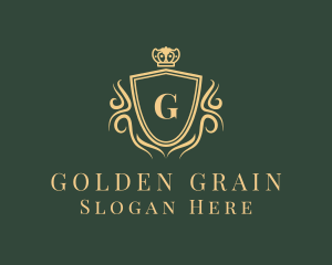 Golden Crown Shield logo design