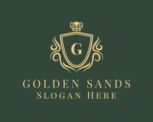 Golden Crown Shield logo design