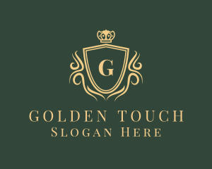 Golden Crown Shield logo design