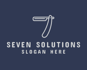 Seven - Grooming Barber Razor logo design