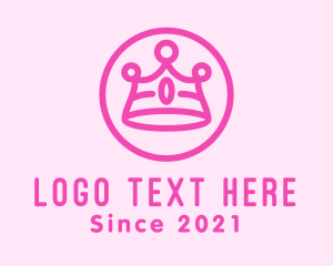 Pink Crown - Pink Monarch Crown logo design