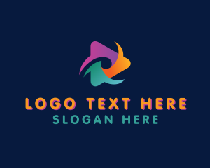Vlogger - Colorful Media Player logo design