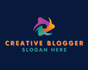 Blogger - Colorful Media Player logo design