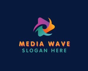 Broadcasting - Colorful Media Player logo design