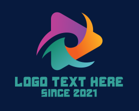 Youtuber - Colorful Media Player logo design