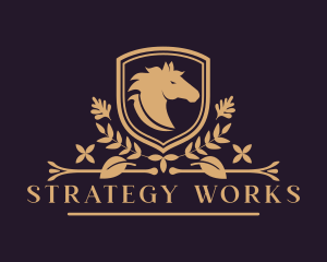 Luxury Horse Stallion Mane logo design