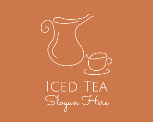 Tea Cup Pitcher logo design