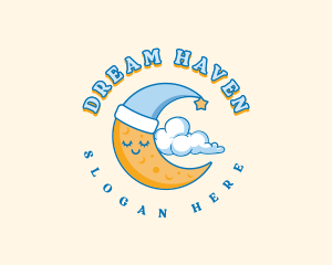 Slumber - Dreamy Moon Cloud logo design