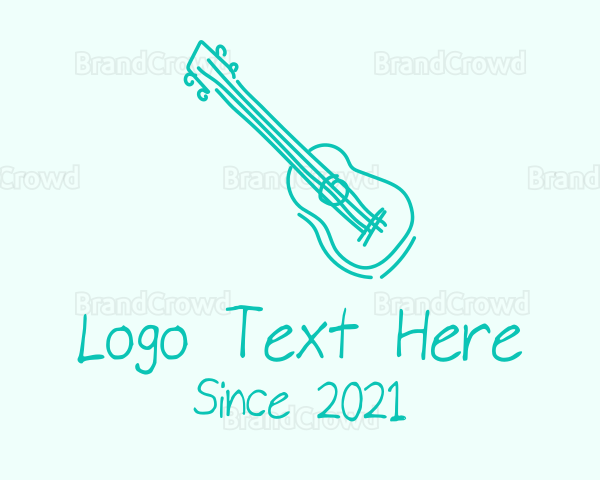 Teal Guitar Monoline Logo