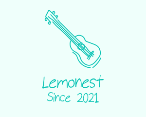 Compose - Teal Guitar Monoline logo design