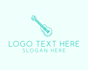 Compose - Teal Guitar Monoline logo design