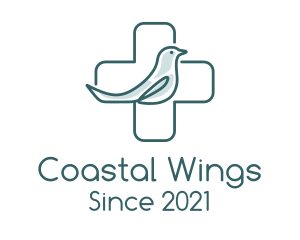 Seagull - Bird Medical Cross logo design