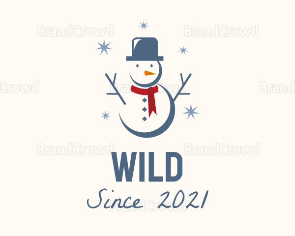 Winter Christmas Snowman Logo