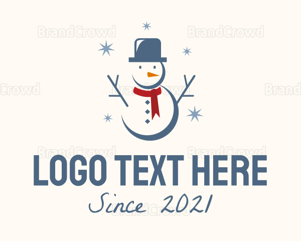 Winter Christmas Snowman Logo