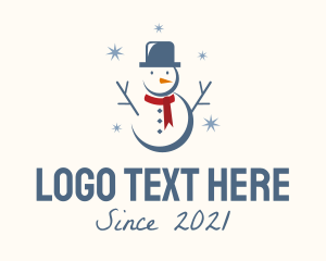 Celebration - Winter Christmas Snowman logo design