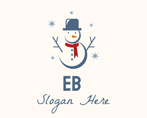 Winter Christmas Snowman  Logo