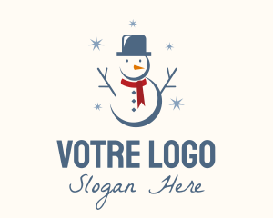 Winter Christmas Snowman  Logo