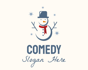 Winter Christmas Snowman  Logo