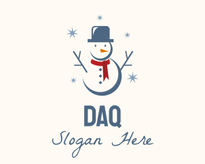 Winter Christmas Snowman  Logo