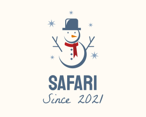 Sleigh - Winter Christmas Snowman logo design