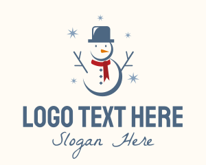 Winter Christmas Snowman  Logo