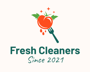 Fresh Tomato Fork  logo design