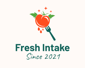 Fresh Tomato Fork  logo design