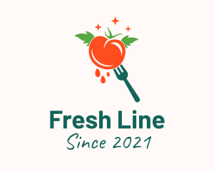 Fresh Tomato Fork  logo design