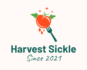 Fresh Tomato Fork  logo design