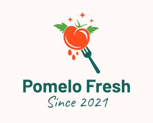 Fresh Tomato Fork  logo design