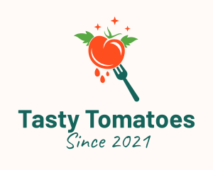 Fresh Tomato Fork  logo design