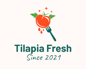 Fresh Tomato Fork  logo design