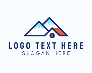 Trekking - Mountain Peak House logo design