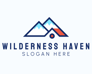 Lodge - Mountain Peak House logo design