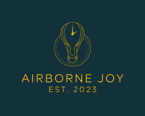 Hot Air Balloon Clock  logo design