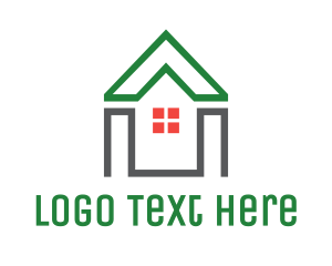 Shape - Green House Shape logo design