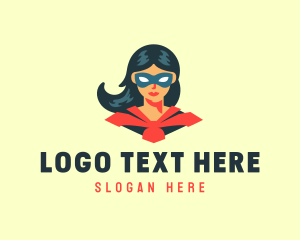 Cape - Superhero Woman Mask logo design