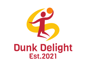 Dunk - Jumping Basketball Player logo design