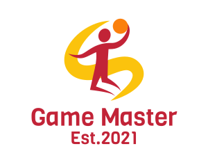 Player - Jumping Basketball Player logo design