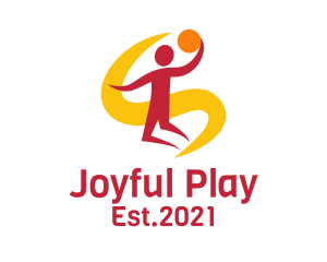 Playing - Jumping Basketball Player logo design