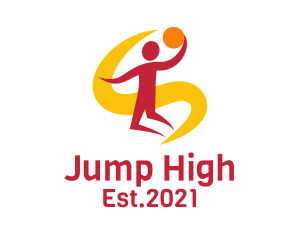 Jumping Basketball Player logo design