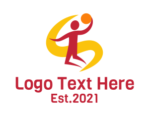 Playing - Jumping Basketball Player logo design
