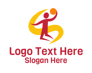 Jumping Basketball Player Logo