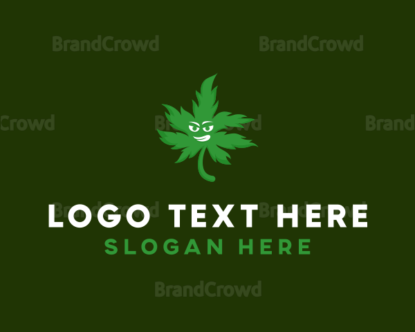 Green Weed Leaf Logo