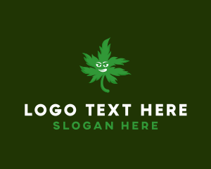 Stoned - Green Weed Leaf logo design