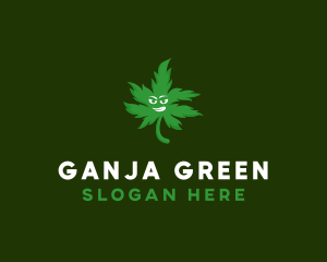 Green Weed Leaf logo design