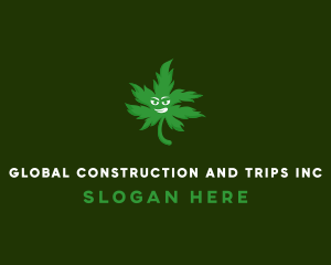 Green Weed Leaf logo design