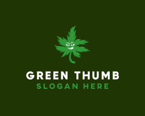 Green Weed Leaf logo design